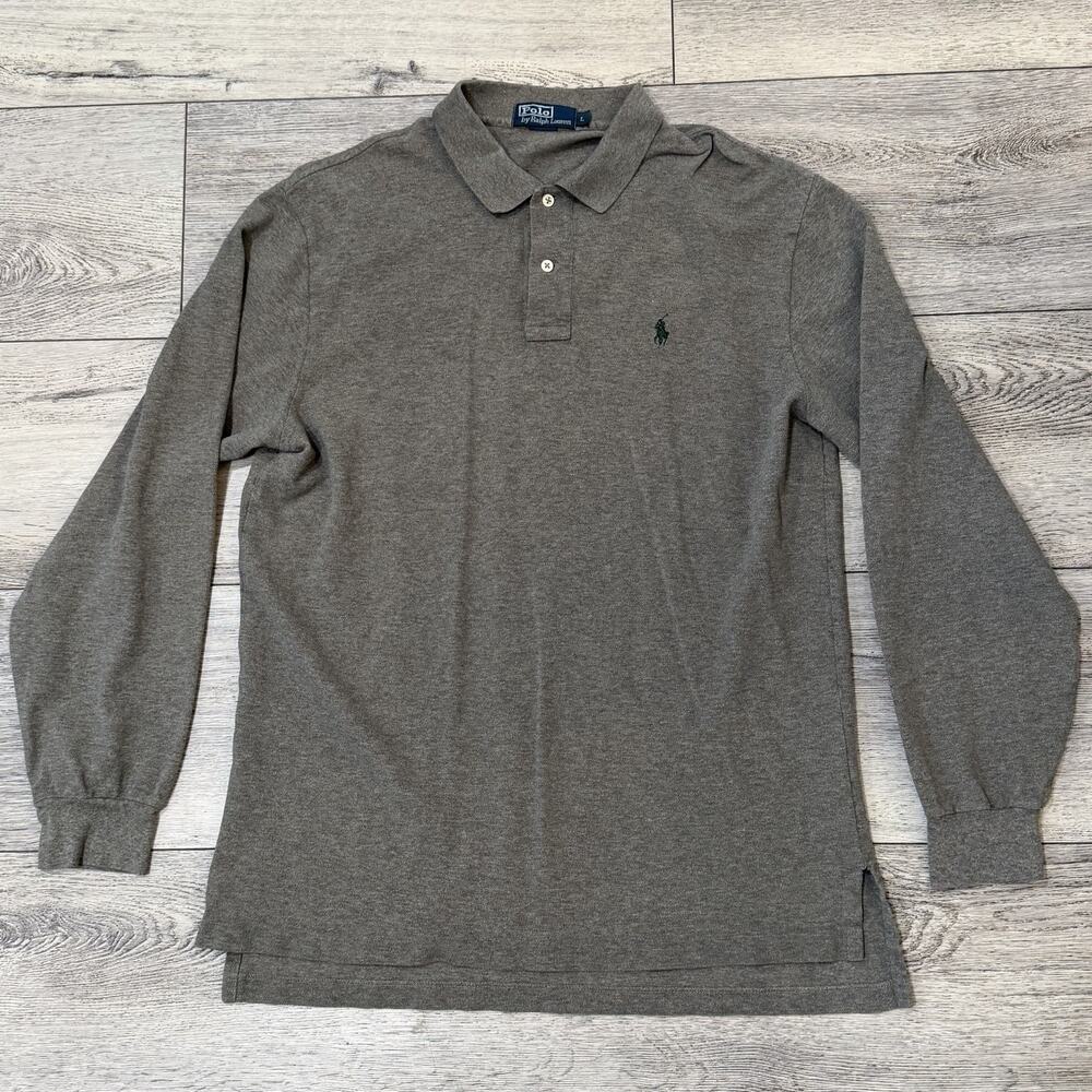 Polo Ralph Lauren Shirt Men’s Size Large Gray Long Sleeve Preppy Minimalist